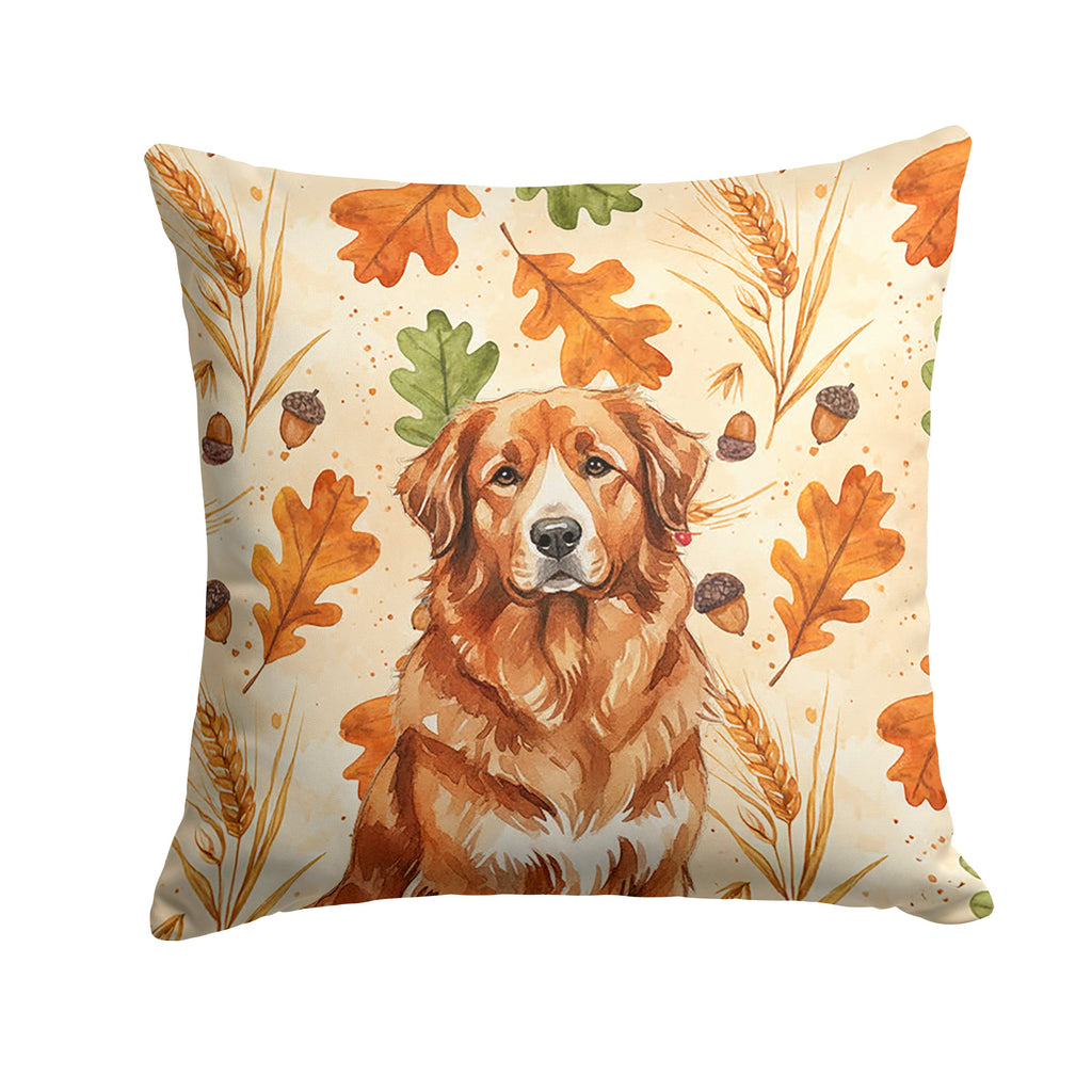 Reddish Brown Great Pyrenees Heirloom Fall Decorative Throw Pillow 14x14 Indoor Outdoor Accent Cushion, Fabric Cover with Insert for Sofa, Bed, Porch & Living Room