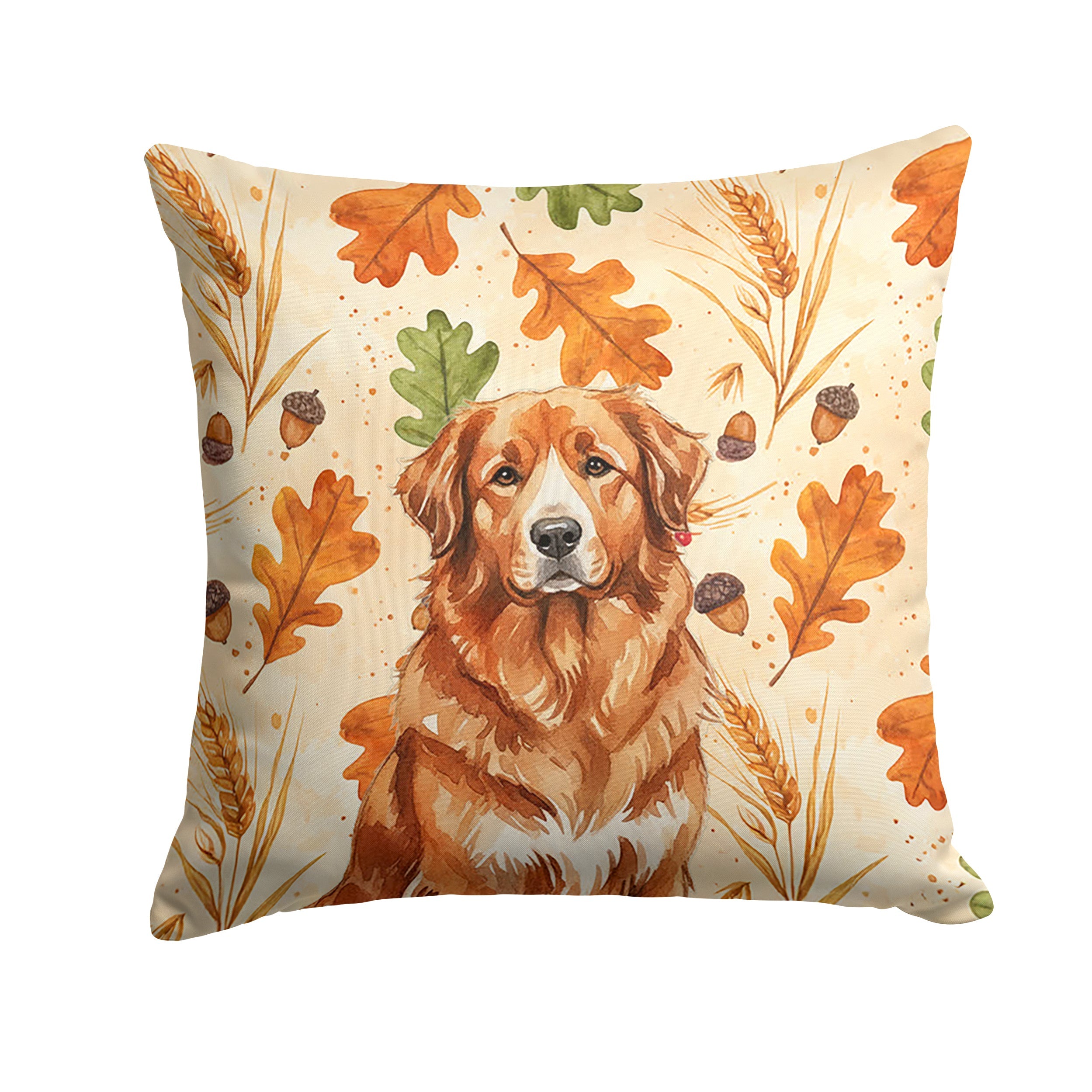 Reddish Brown Great Pyrenees Heirloom Fall Decorative Throw Pillow 18x18 Indoor Outdoor Accent Cushion, Fabric Cover with Insert for Sofa, Bed, Porch & Living Room