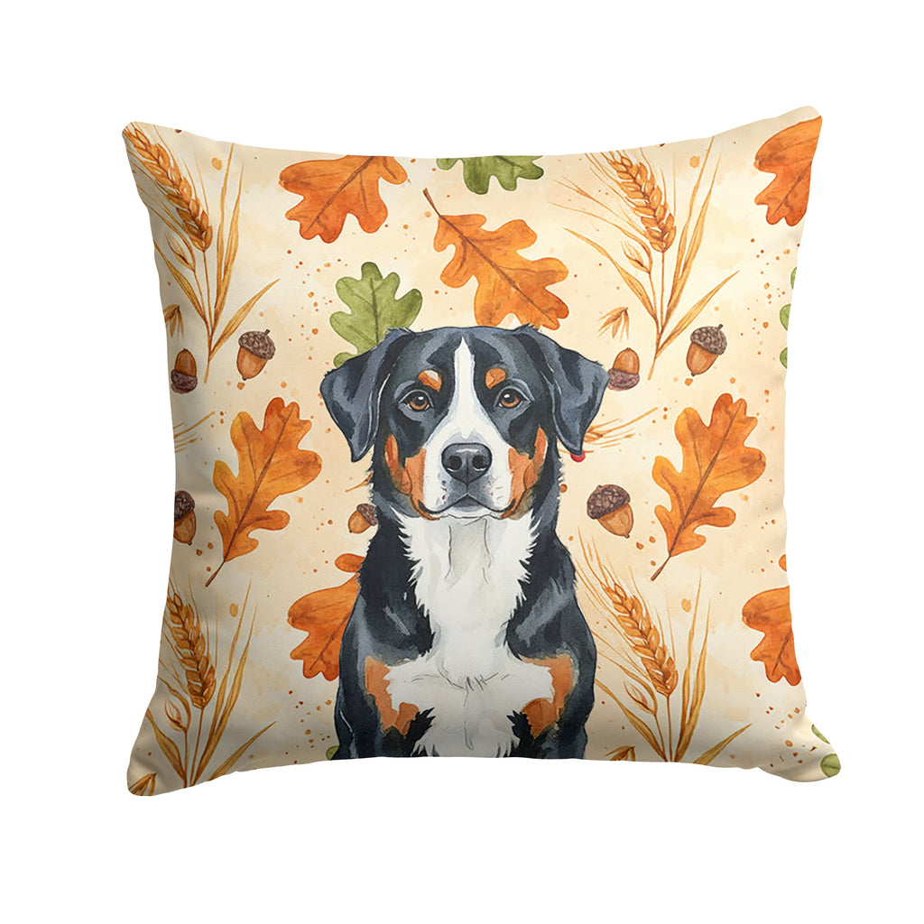 Greater Swiss Mountain Dog Heirloom Fall Decorative Throw Pillow 14x14 Indoor Outdoor Accent Cushion, Fabric Cover with Insert for Sofa, Bed, Porch & Living Room