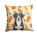 Greater Swiss Mountain Dog Heirloom Fall Decorative Throw Pillow 14x14 Indoor Outdoor Accent Cushion, Fabric Cover with Insert for Sofa, Bed, Porch & Living Room