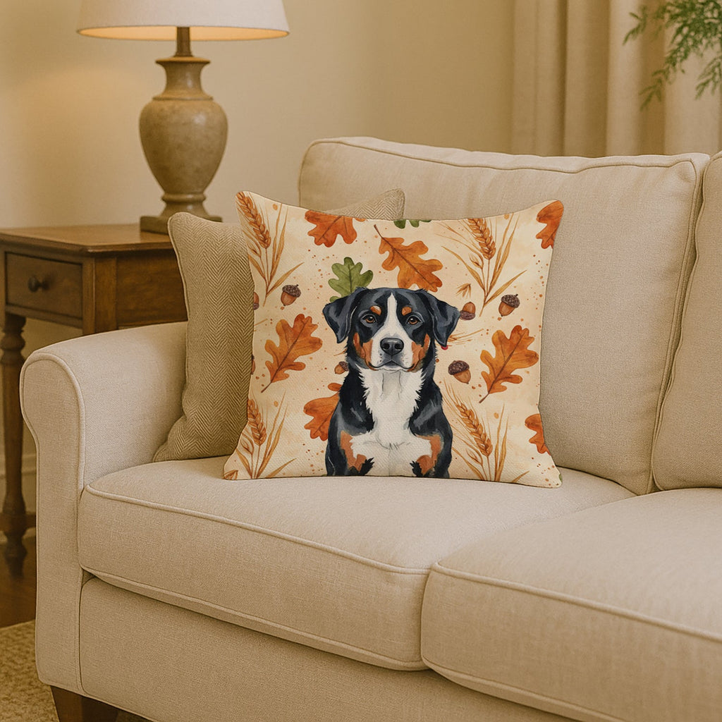 Greater Swiss Mountain Dog Heirloom Fall Decorative Throw Pillow 14x14 Indoor Outdoor Accent Cushion, Fabric Cover with Insert for Sofa, Bed, Porch & Living Room