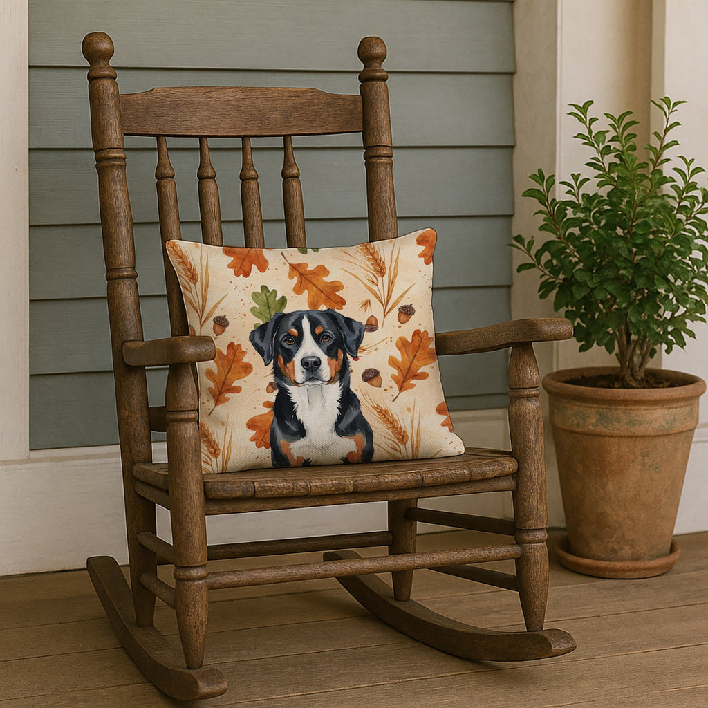 Greater Swiss Mountain Dog Heirloom Fall Decorative Throw Pillow 18x18 Indoor Outdoor Accent Cushion, Fabric Cover with Insert for Sofa, Bed, Porch & Living Room