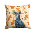 Black Greyhound Heirloom Fall Decorative Throw Pillow 14x14 Indoor Outdoor Accent Cushion, Fabric Cover with Insert for Sofa, Bed, Porch & Living Room