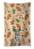 Brindle Greyhound Heirloom Fall Kitchen Towel Velour Plush Front and Cotton Loop Back Machine Washable