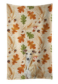 Fawn Greyhound Heirloom Fall Kitchen Towel Velour Plush Front and Cotton Loop Back Machine Washable