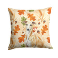 Fawn Greyhound Heirloom Fall Decorative Throw Pillow 14x14 Indoor Outdoor Accent Cushion, Fabric Cover with Insert for Sofa, Bed, Porch & Living Room