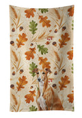 Red Greyhound Heirloom Fall Kitchen Towel Velour Plush Front and Cotton Loop Back Machine Washable