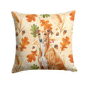 Red Greyhound Heirloom Fall Decorative Throw Pillow 14x14 Indoor Outdoor Accent Cushion, Fabric Cover with Insert for Sofa, Bed, Porch & Living Room