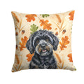 Black Havanese Heirloom Fall Decorative Throw Pillow 14x14 Indoor Outdoor Accent Cushion, Fabric Cover with Insert for Sofa, Bed, Porch & Living Room