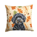 Black Havanese Heirloom Fall Decorative Throw Pillow 18x18 Indoor Outdoor Accent Cushion, Fabric Cover with Insert for Sofa, Bed, Porch & Living Room