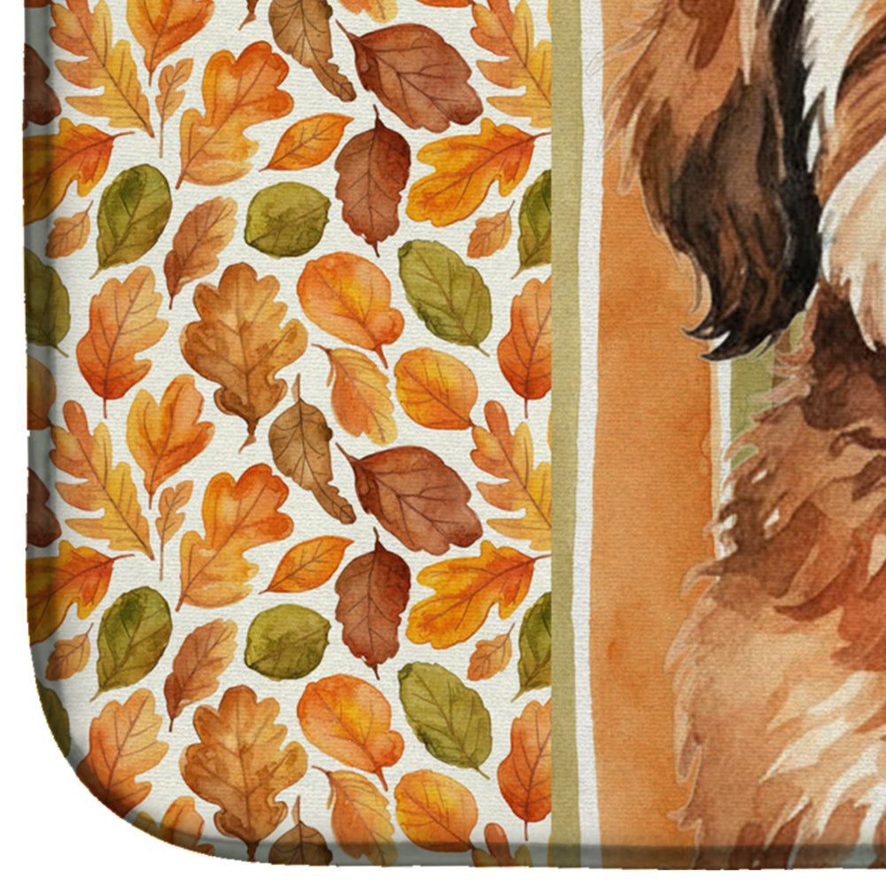 Sable Havanese Heirloom Fall Dish Drying Mat Absorbent Dish Drying Mat Pad for Kitchen Counter Dish Drainer Mat for Countertop, 14 x 21", Multicolor