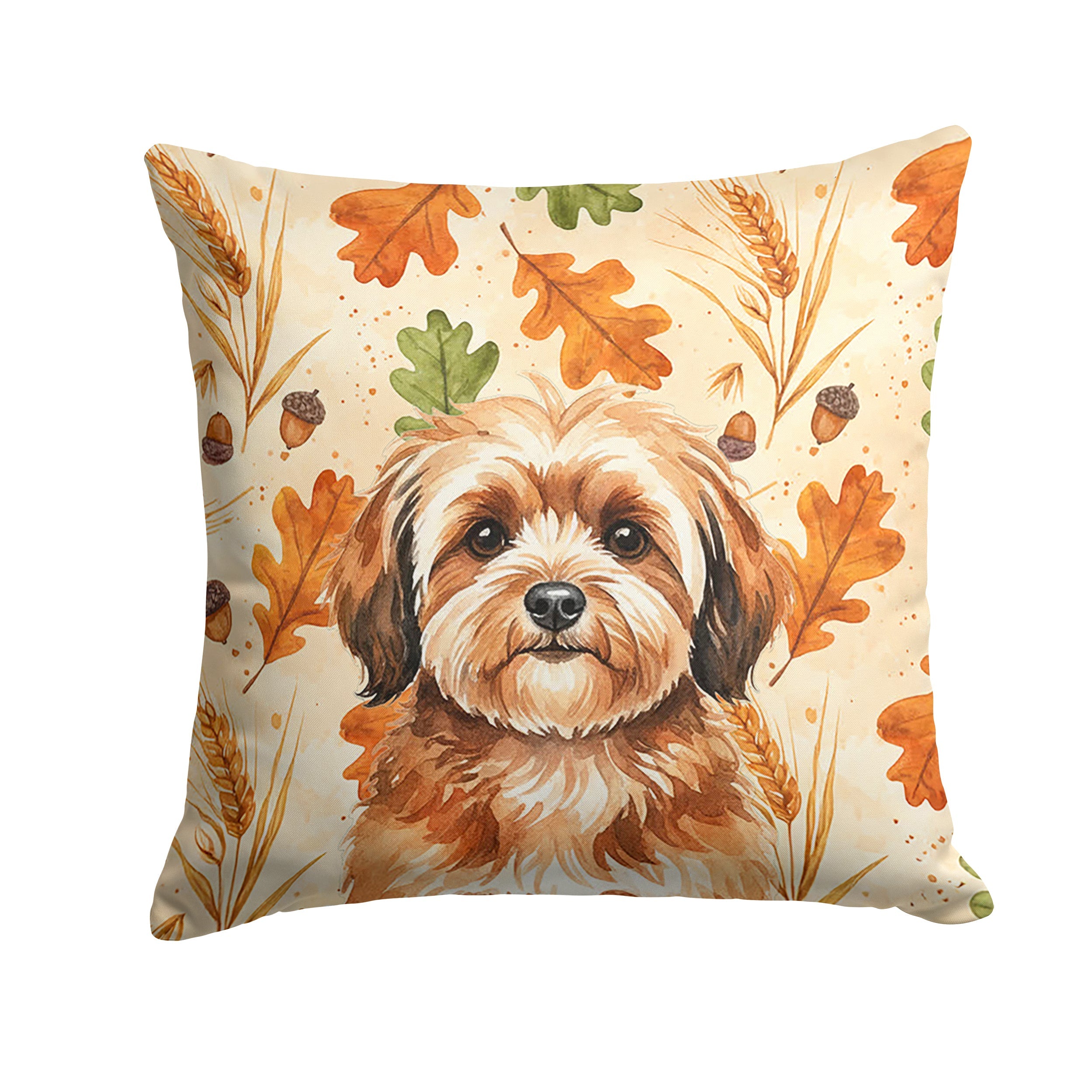 Sable Havanese Heirloom Fall Decorative Throw Pillow 18x18 Indoor Outdoor Accent Cushion, Fabric Cover with Insert for Sofa, Bed, Porch & Living Room