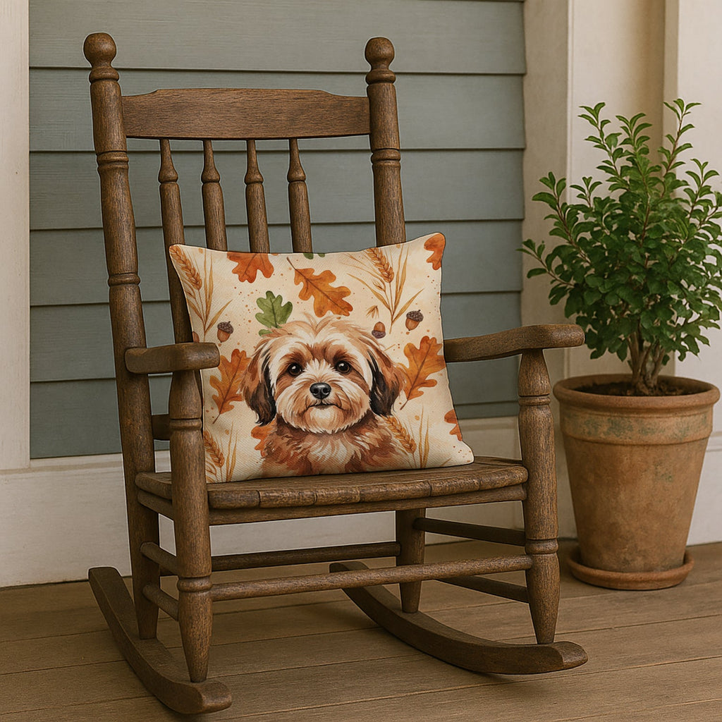 Sable Havanese Heirloom Fall Decorative Throw Pillow 18x18 Indoor Outdoor Accent Cushion, Fabric Cover with Insert for Sofa, Bed, Porch & Living Room