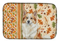 Tan Icelandic Sheepdog Heirloom Fall Dish Drying Mat Absorbent Dish Drying Mat Pad for Kitchen Counter Dish Drainer Mat for Countertop, 14 x 21", Multicolor