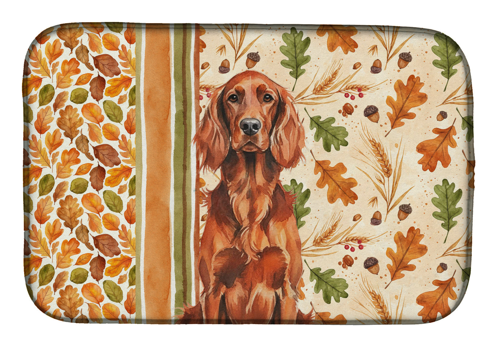 Irish Setter Heirloom Fall Dish Drying Mat Absorbent Dish Drying Mat Pad for Kitchen Counter Dish Drainer Mat for Countertop, 14 x 21", Multicolor