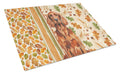 Irish Setter Heirloom Fall Cutting Board Tempered Glass Kitchen Cutting Surface, Heat Resistant Chopping, Non-Slip Feet, Food Prep & Serving
