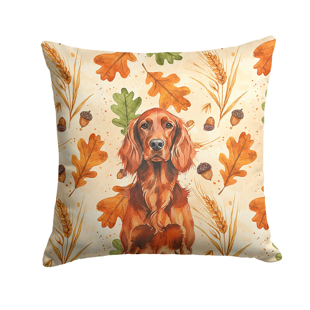 Irish Setter Heirloom Fall Decorative Throw Pillow 18x18 Indoor Outdoor Accent Cushion, Fabric Cover with Insert for Sofa, Bed, Porch & Living Room