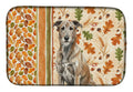 Brindle Irish Wolfhound Heirloom Fall Dish Drying Mat Absorbent Dish Drying Mat Pad for Kitchen Counter Dish Drainer Mat for Countertop, 14 x 21", Multicolor