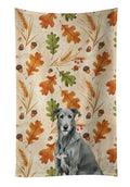 Gray Irish Wolfhound Heirloom Fall Kitchen Towel Velour Plush Front and Cotton Loop Back Machine Washable