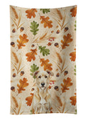 Wheaten Irish Wolfhound Heirloom Fall Kitchen Towel Velour Plush Front and Cotton Loop Back Machine Washable