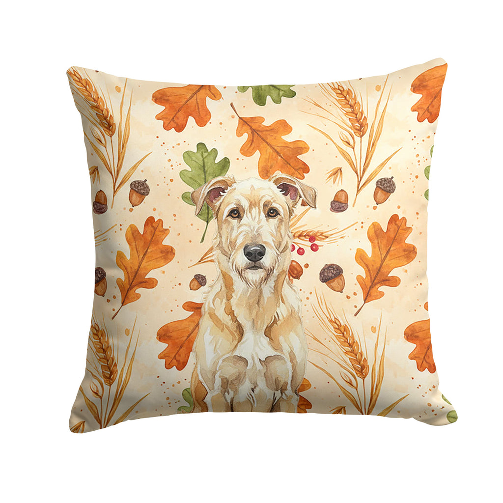 Wheaten Irish Wolfhound Heirloom Fall Decorative Throw Pillow 14x14 Indoor Outdoor Accent Cushion, Fabric Cover with Insert for Sofa, Bed, Porch & Living Room