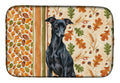 Black Italian Greyhound Heirloom Fall Dish Drying Mat Absorbent Dish Drying Mat Pad for Kitchen Counter Dish Drainer Mat for Countertop, 14 x 21", Multicolor