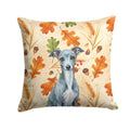 Blue Italian Greyhound Heirloom Fall Decorative Throw Pillow 14x14 Indoor Outdoor Accent Cushion, Fabric Cover with Insert for Sofa, Bed, Porch & Living Room