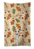 Fawn Italian Greyhound Heirloom Fall Kitchen Towel Velour Plush Front and Cotton Loop Back Machine Washable