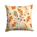 Fawn Italian Greyhound Heirloom Fall Decorative Throw Pillow 14x14 Indoor Outdoor Accent Cushion, Fabric Cover with Insert for Sofa, Bed, Porch & Living Room