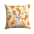 Fawn Italian Greyhound Heirloom Fall Decorative Throw Pillow 18x18 Indoor Outdoor Accent Cushion, Fabric Cover with Insert for Sofa, Bed, Porch & Living Room
