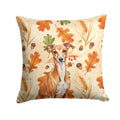 Red Italian Greyhound Heirloom Fall Decorative Throw Pillow 18x18 Indoor Outdoor Accent Cushion, Fabric Cover with Insert for Sofa, Bed, Porch & Living Room