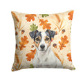 White and Black Jack Russell Terrier Heirloom Fall Decorative Throw Pillow 18x18 Indoor Outdoor Accent Cushion, Fabric Cover with Insert for Sofa, Bed, Porch & Living Room