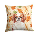 Red and White Japanese Chin Heirloom Fall Decorative Throw Pillow 14x14 Indoor Outdoor Accent Cushion, Fabric Cover with Insert for Sofa, Bed, Porch & Living Room
