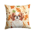 Red and White Japanese Chin Heirloom Fall Decorative Throw Pillow 18x18 Indoor Outdoor Accent Cushion, Fabric Cover with Insert for Sofa, Bed, Porch & Living Room