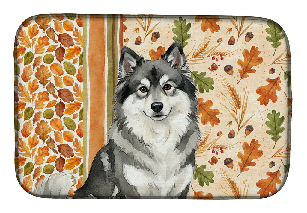 Keeshond Heirloom Fall Dish Drying Mat Absorbent Dish Drying Mat Pad for Kitchen Counter Dish Drainer Mat for Countertop, 14 x 21", Multicolor