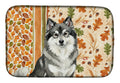 Keeshond Heirloom Fall Dish Drying Mat Absorbent Dish Drying Mat Pad for Kitchen Counter Dish Drainer Mat for Countertop, 14 x 21", Multicolor