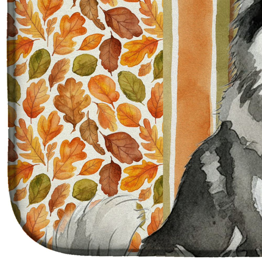 Keeshond Heirloom Fall Dish Drying Mat Absorbent Dish Drying Mat Pad for Kitchen Counter Dish Drainer Mat for Countertop, 14 x 21", Multicolor
