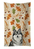 Keeshond Heirloom Fall Kitchen Towel Velour Plush Front and Cotton Loop Back Machine Washable