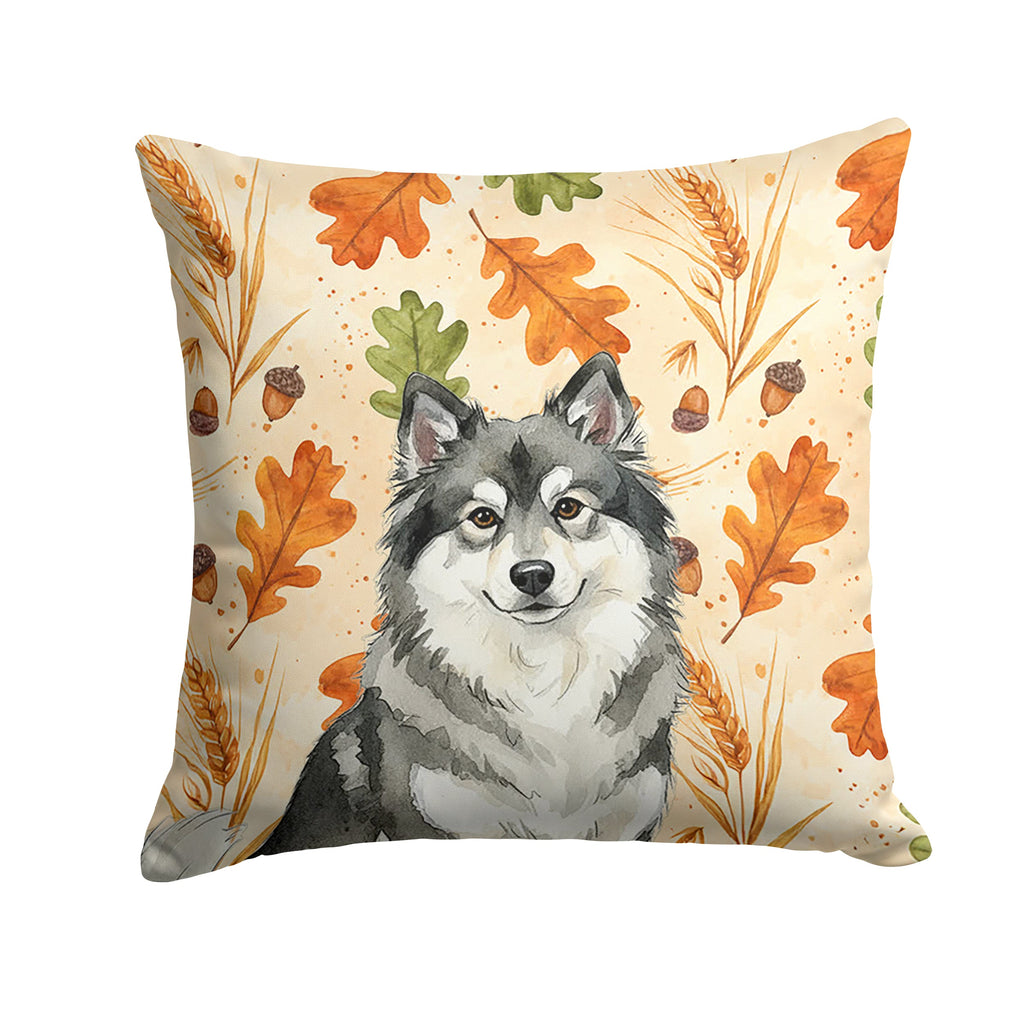 Keeshond Heirloom Fall Decorative Throw Pillow 18x18 Indoor Outdoor Accent Cushion, Fabric Cover with Insert for Sofa, Bed, Porch & Living Room