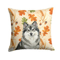 Keeshond Heirloom Fall Decorative Throw Pillow 18x18 Indoor Outdoor Accent Cushion, Fabric Cover with Insert for Sofa, Bed, Porch & Living Room