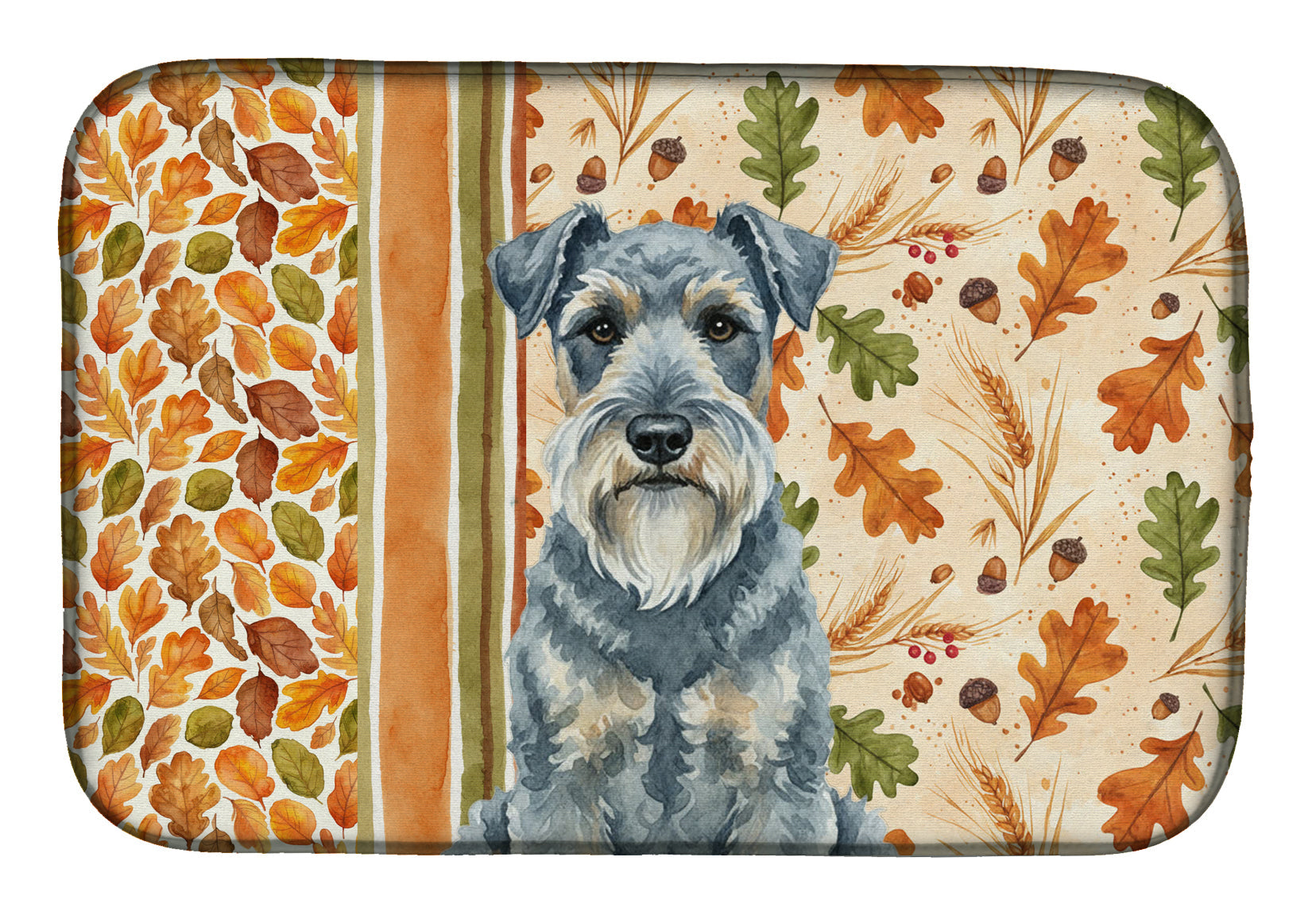 Kerry Blue Terrier Heirloom Fall Dish Drying Mat Absorbent Dish Drying Mat Pad for Kitchen Counter Dish Drainer Mat for Countertop, 14 x 21", Multicolor