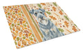 Kerry Blue Terrier Heirloom Fall Cutting Board Tempered Glass Kitchen Cutting Surface, Heat Resistant Chopping, Non-Slip Feet, Food Prep & Serving