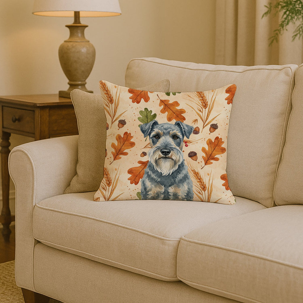 Kerry Blue Terrier Heirloom Fall Decorative Throw Pillow 14x14 Indoor Outdoor Accent Cushion, Fabric Cover with Insert for Sofa, Bed, Porch & Living Room