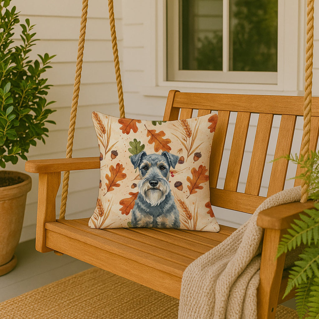 Kerry Blue Terrier Heirloom Fall Decorative Throw Pillow 18x18 Indoor Outdoor Accent Cushion, Fabric Cover with Insert for Sofa, Bed, Porch & Living Room