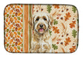 Labradoodle Heirloom Fall Dish Drying Mat Absorbent Dish Drying Mat Pad for Kitchen Counter Dish Drainer Mat for Countertop, 14 x 21", Multicolor