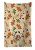 Labradoodle Heirloom Fall Kitchen Towel Velour Plush Front and Cotton Loop Back Machine Washable