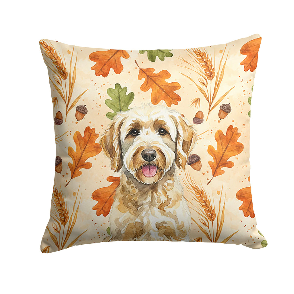 Labradoodle Heirloom Fall Decorative Throw Pillow 14x14 Indoor Outdoor Accent Cushion, Fabric Cover with Insert for Sofa, Bed, Porch & Living Room