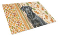 Black Labrador Retriever Heirloom Fall Cutting Board Tempered Glass Kitchen Cutting Surface, Heat Resistant Chopping, Non-Slip Feet, Food Prep & Serving