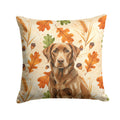 Chocolate Labrador Retriever Heirloom Fall Decorative Throw Pillow 18x18 Indoor Outdoor Accent Cushion, Fabric Cover with Insert for Sofa, Bed, Porch & Living Room