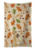 Yellow Labrador Retriever Heirloom Fall Kitchen Towel Velour Plush Front and Cotton Loop Back Machine Washable